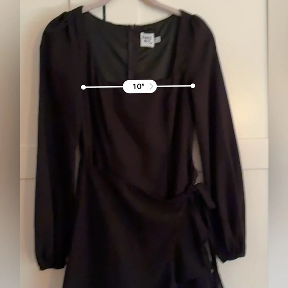 Princess Polly linen & cotton blend peplum tie dress in black size 2 - Picture 5 of 7